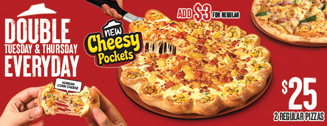Double Tuesday & Thursday – Regular Pizzas