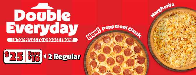 Double Tuesday & Thursday – Regular Pizzas