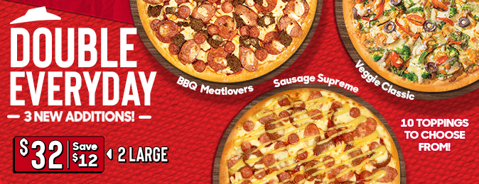 Double Tuesday & Thursday – Large Pizzas