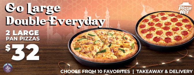 Double Tuesday & Thursday – Large Pizzas