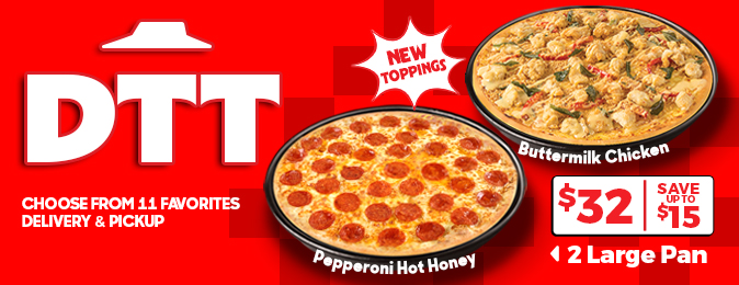 Double Tuesday & Thursday – Large Pizzas