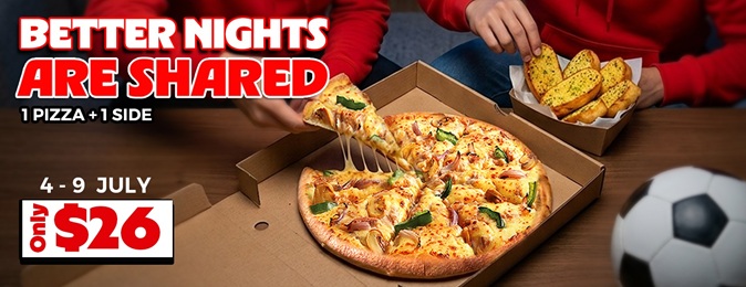 SHARE A BETTER WEEKNIGHT – 1 PIZZA & 1 SIDE